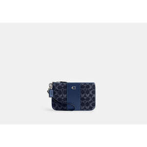 Essential Small Wristlet In Signature Denim